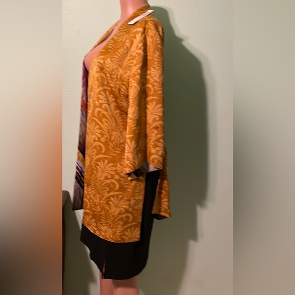 Chico’s Reversible Kimono Boho Shadows 3/4 Sleeve Jacket Multi Open Front - Picture 5 of 17